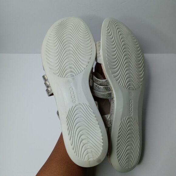 ecco Touch Braided Metallic Silver Sandals - Picture 8 of 8